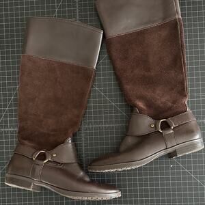 Ralph Lauren Brown Suede Leather Riding Boots 7.5 Equestrian Old Money Classic